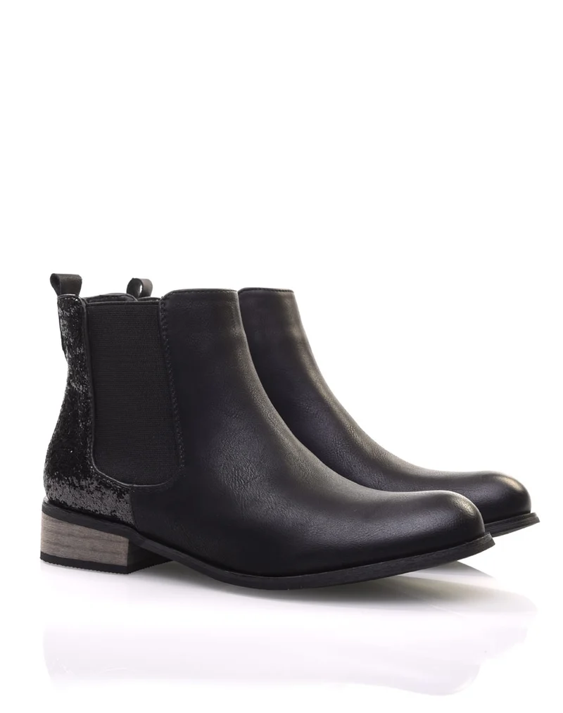 Chelsea boots noires à paillettes