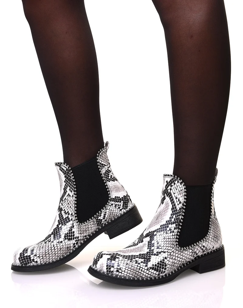 Chelsea boots effet peau de serpent