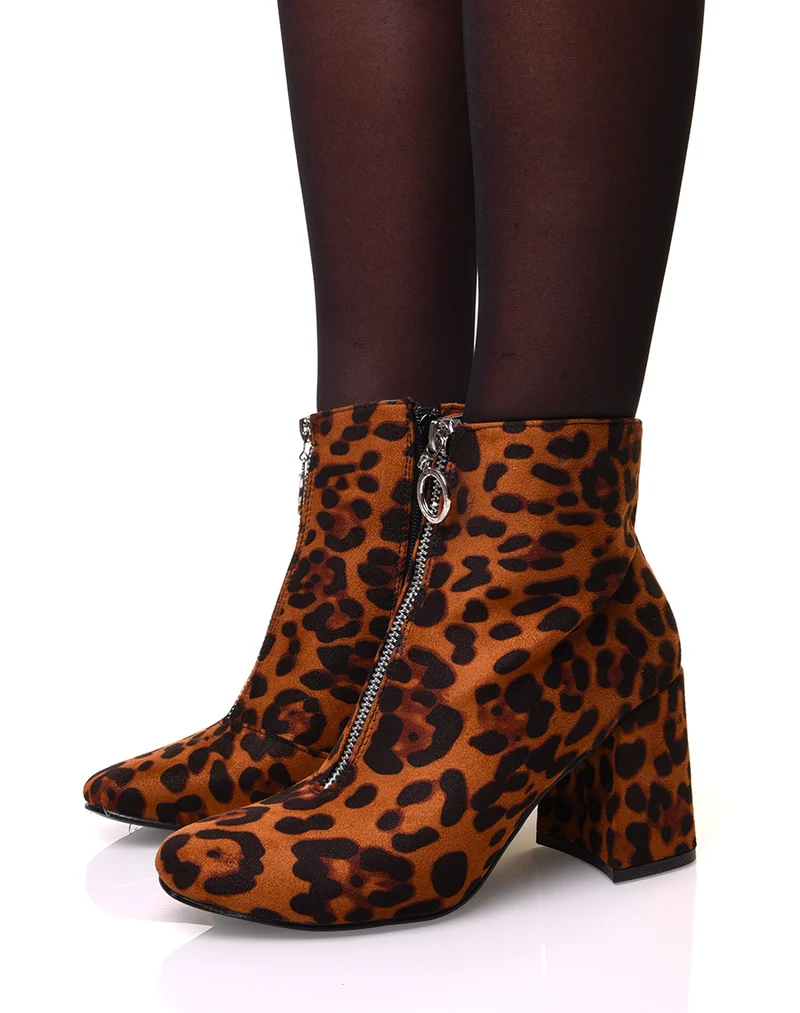 Bottines léopard à talon
