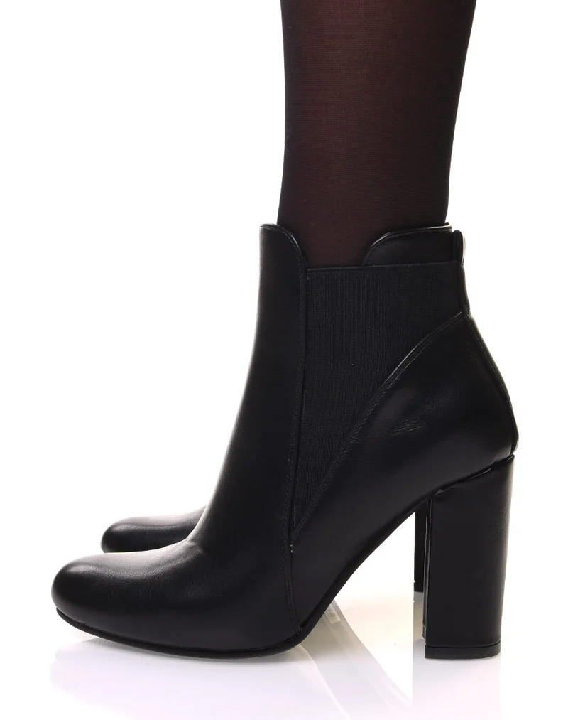 Bottines noires à talon haut