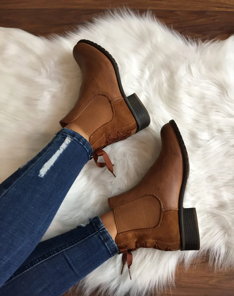 Chelsea boots camel à noeuds