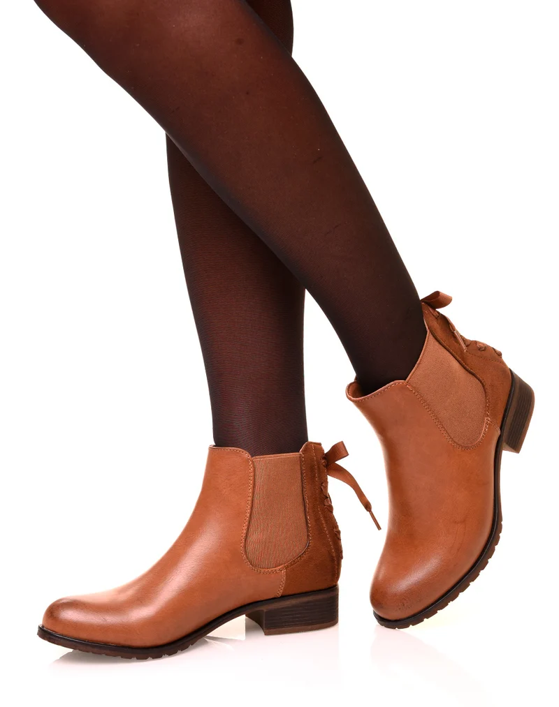 Chelsea boots camel à noeuds