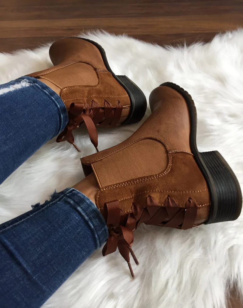 Chelsea boots camel à noeuds