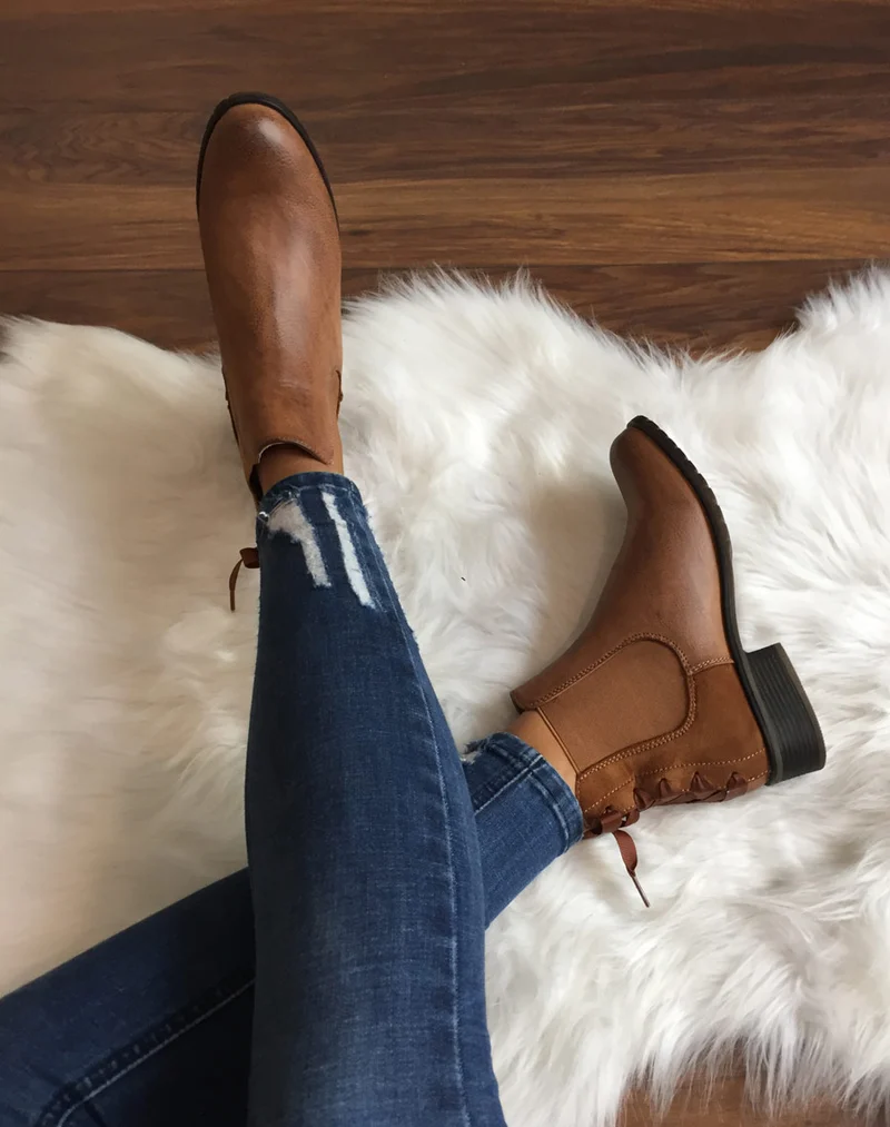 Chelsea boots camel à noeuds