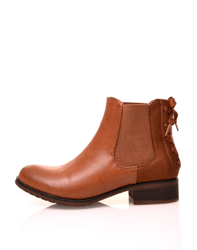 Chelsea boots camel à noeuds