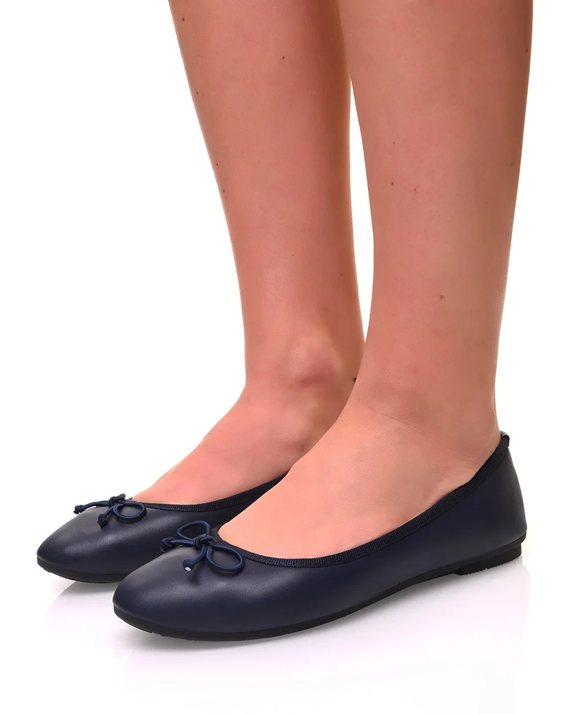 Ballerines bleues marines à petits noeuds