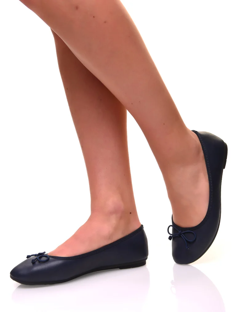 Ballerines bleues marines à petits noeuds