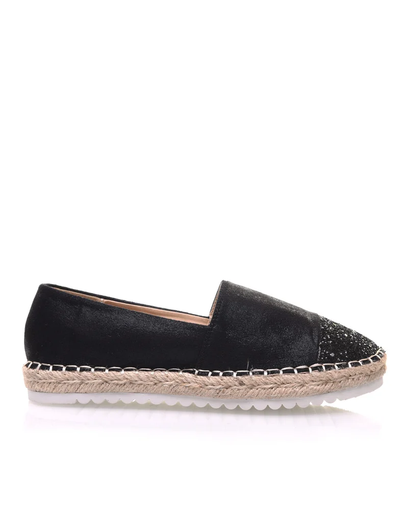 Espadrilles noires effet brillant