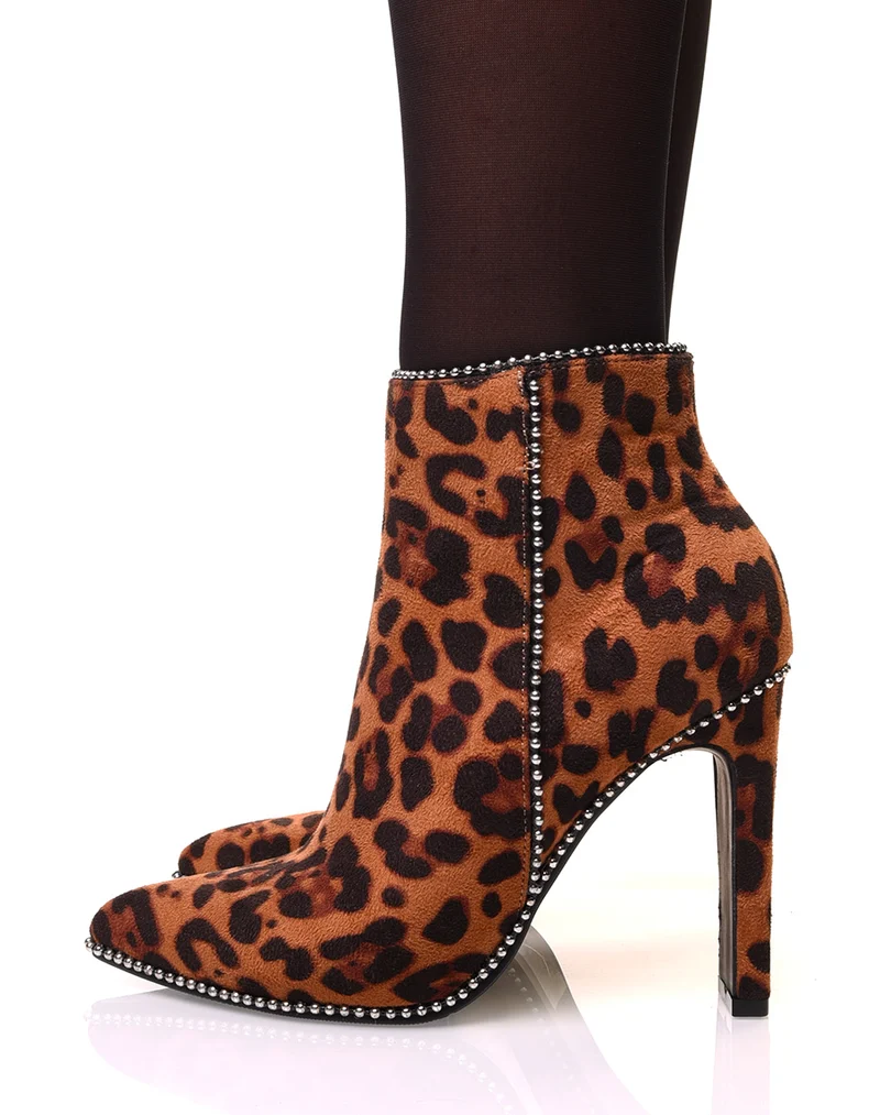 Bottines léopard à talon