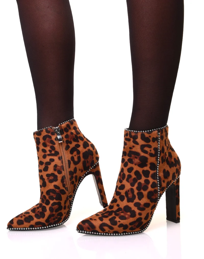 Bottines léopard à talon
