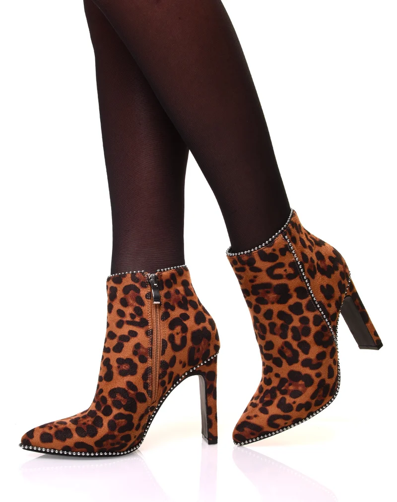 Bottines léopard à talon