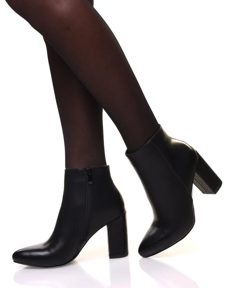 Bottines à talon noires bout pointu