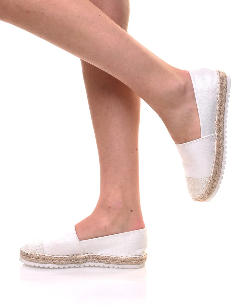 Espadrilles blanches effet brillant
