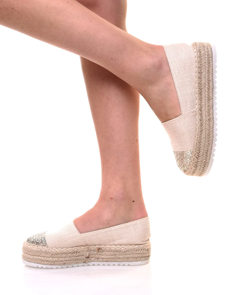 Espadrilles beiges semelles épaisses