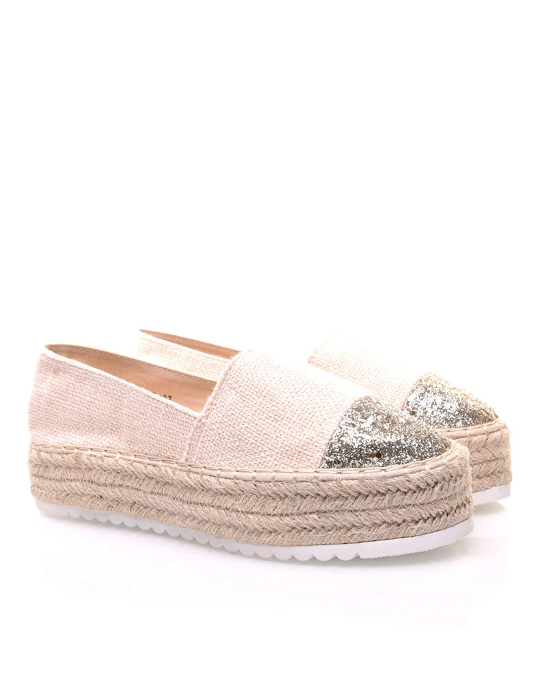 Espadrilles beiges semelles épaisses