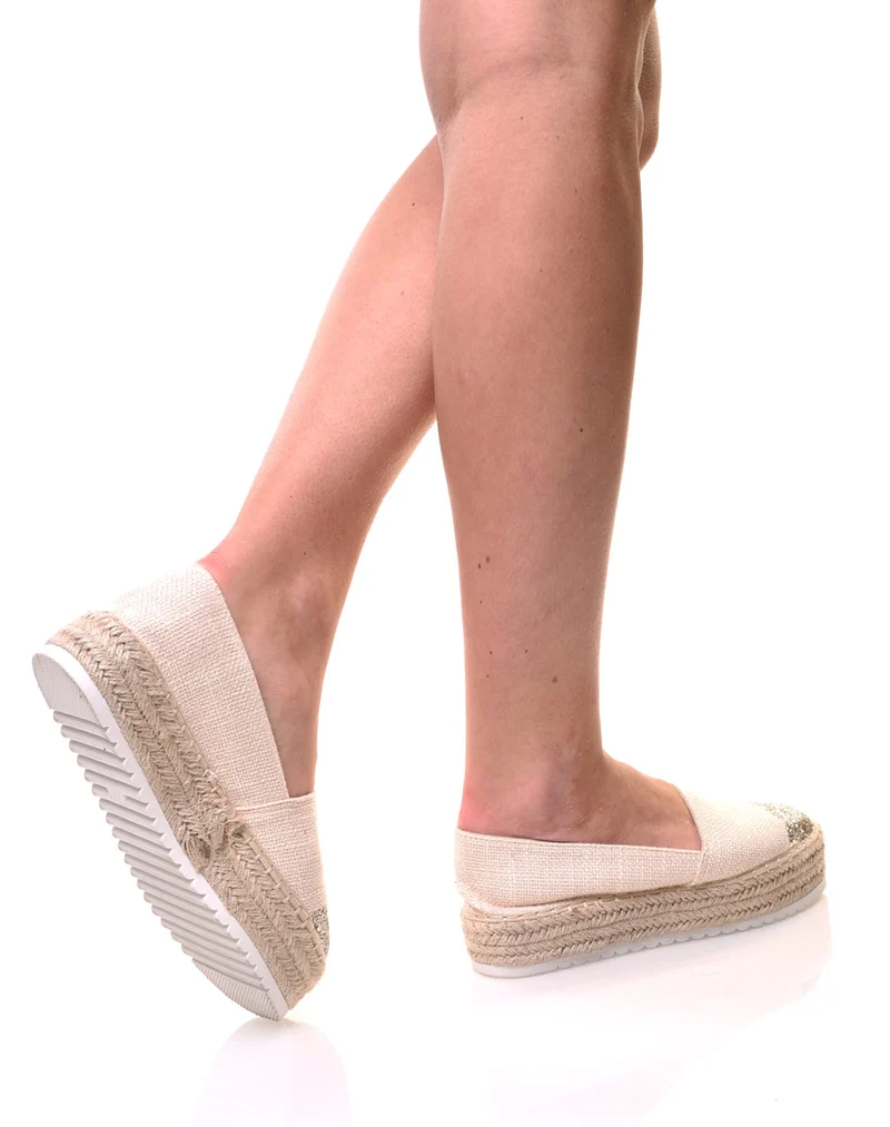 Espadrilles beiges semelles épaisses