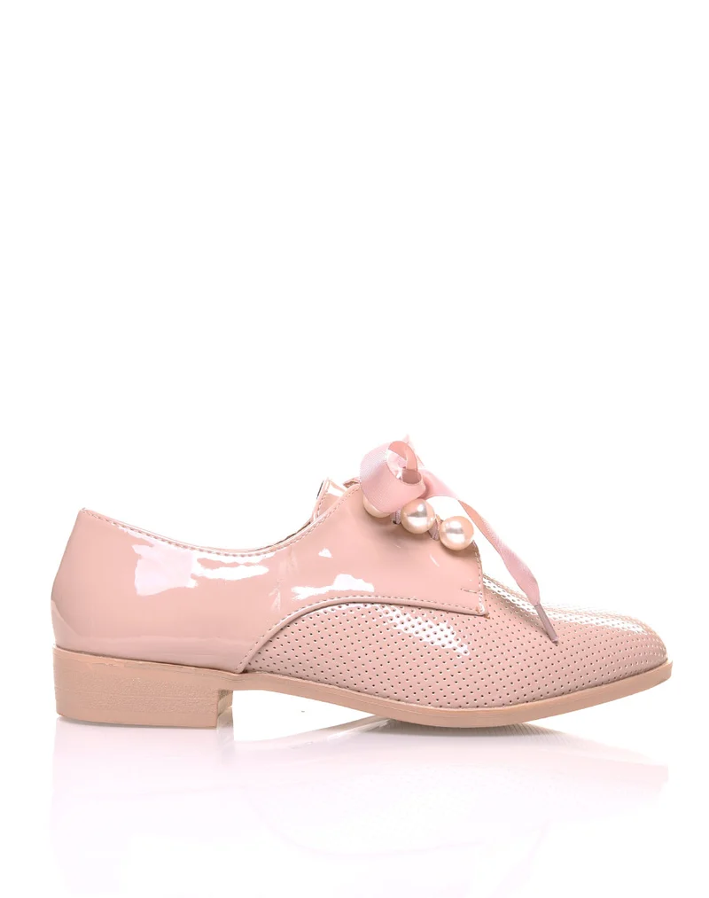 Derbies roses perlées