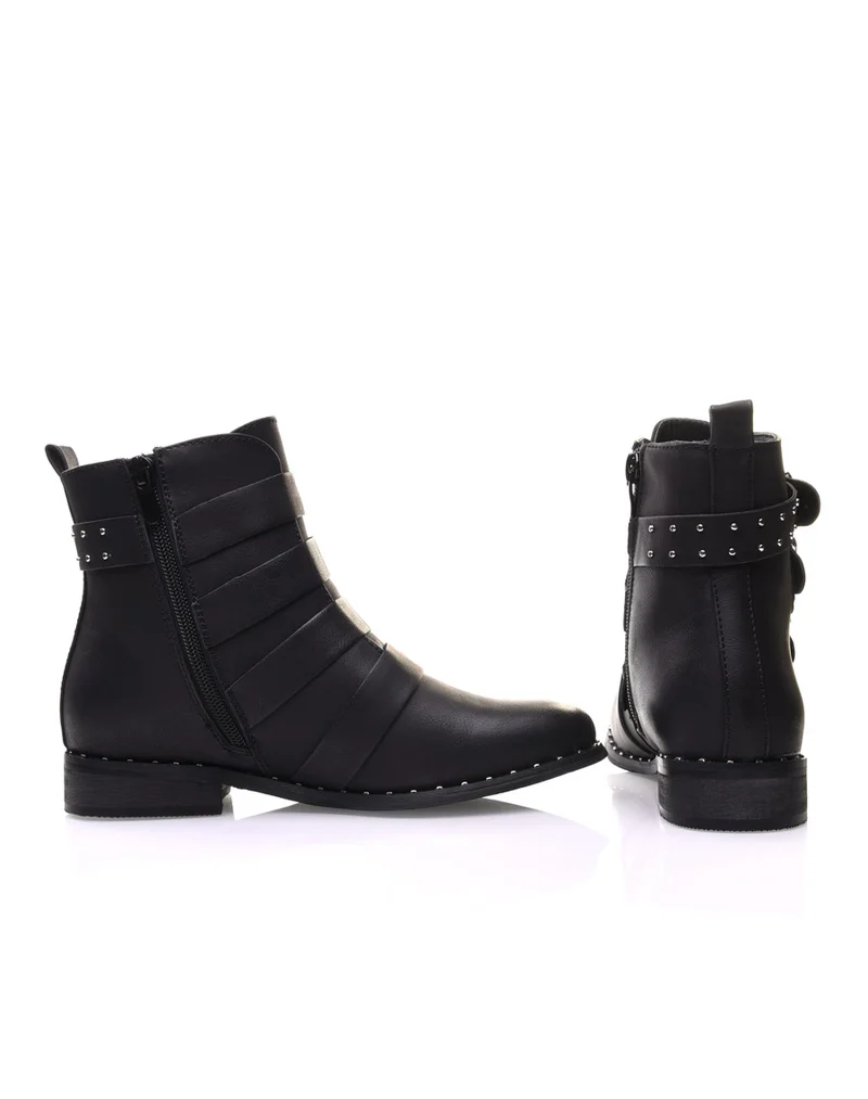 Bottines noires à brides