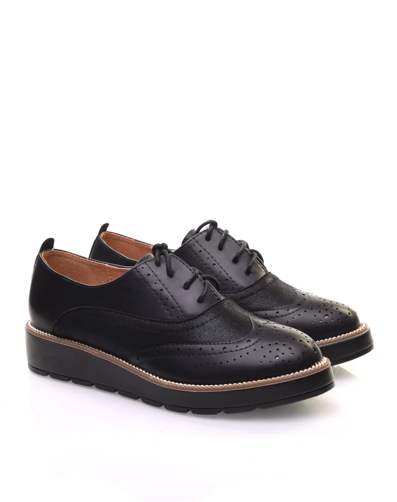 Derbies noires bi matières