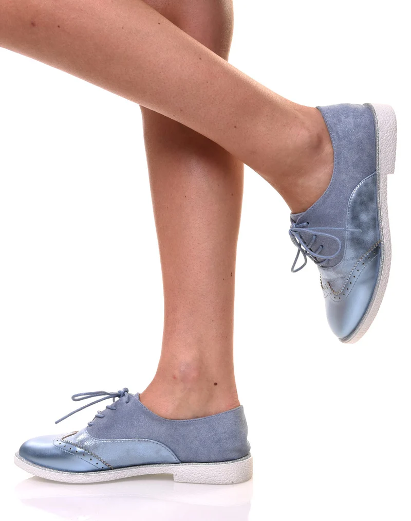 Derbies bleu effet suédine