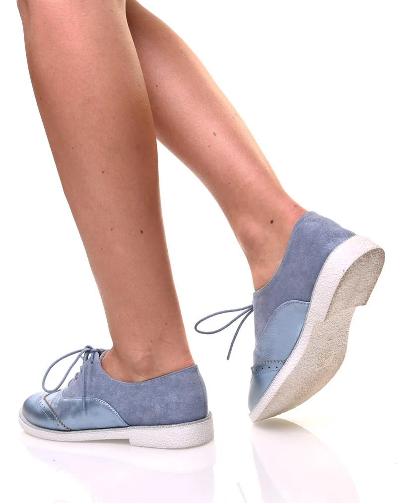 Derbies bleu effet suédine