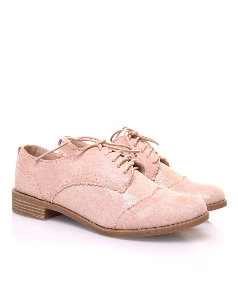 Derbies rose en suédine