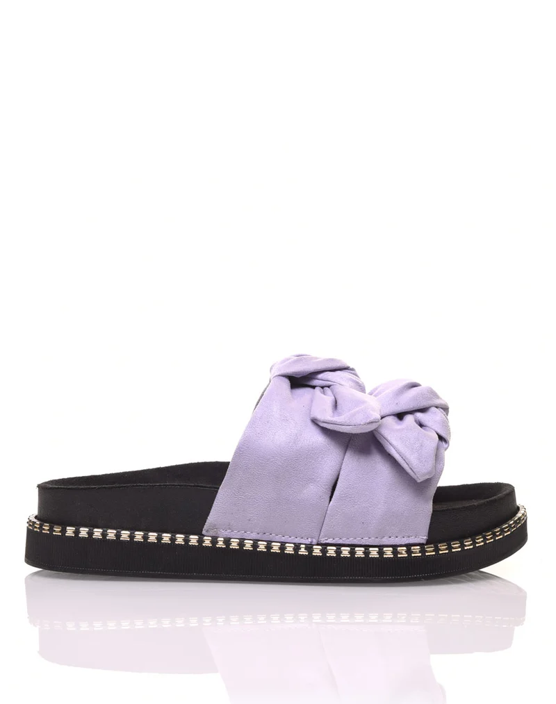 Mules avec n?ud mauves