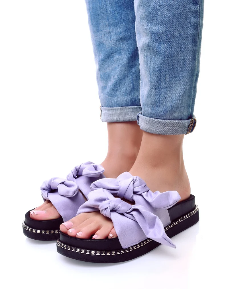 Mules avec n?ud mauves