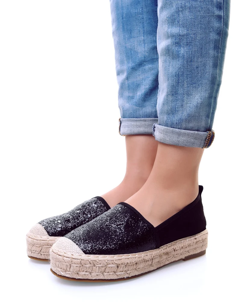 Espadrilles pailletées noires