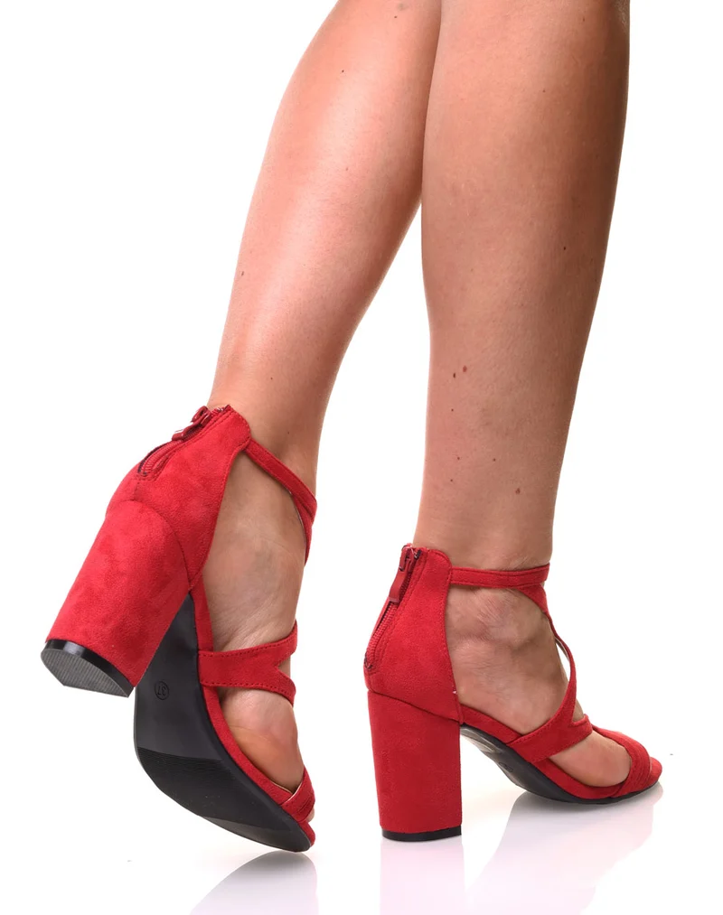 Sandales ouvertes rouge