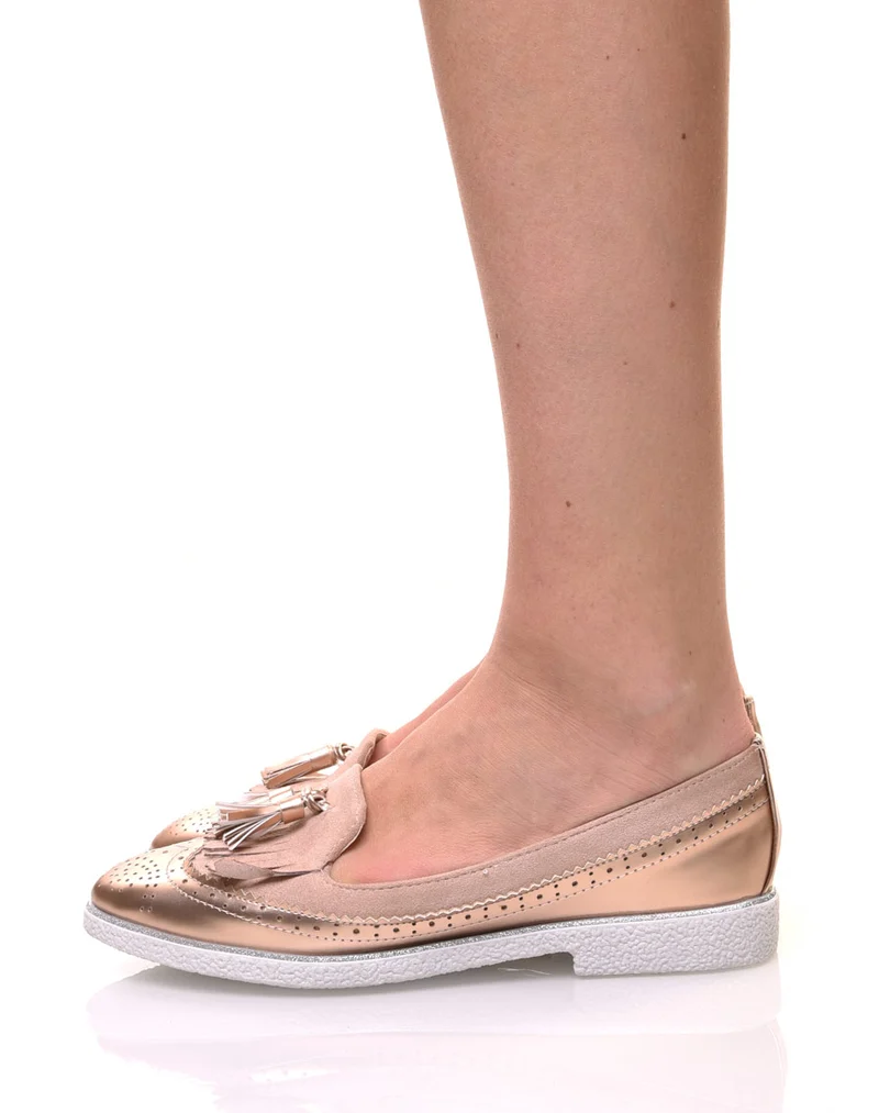 Mocassins roses perforés