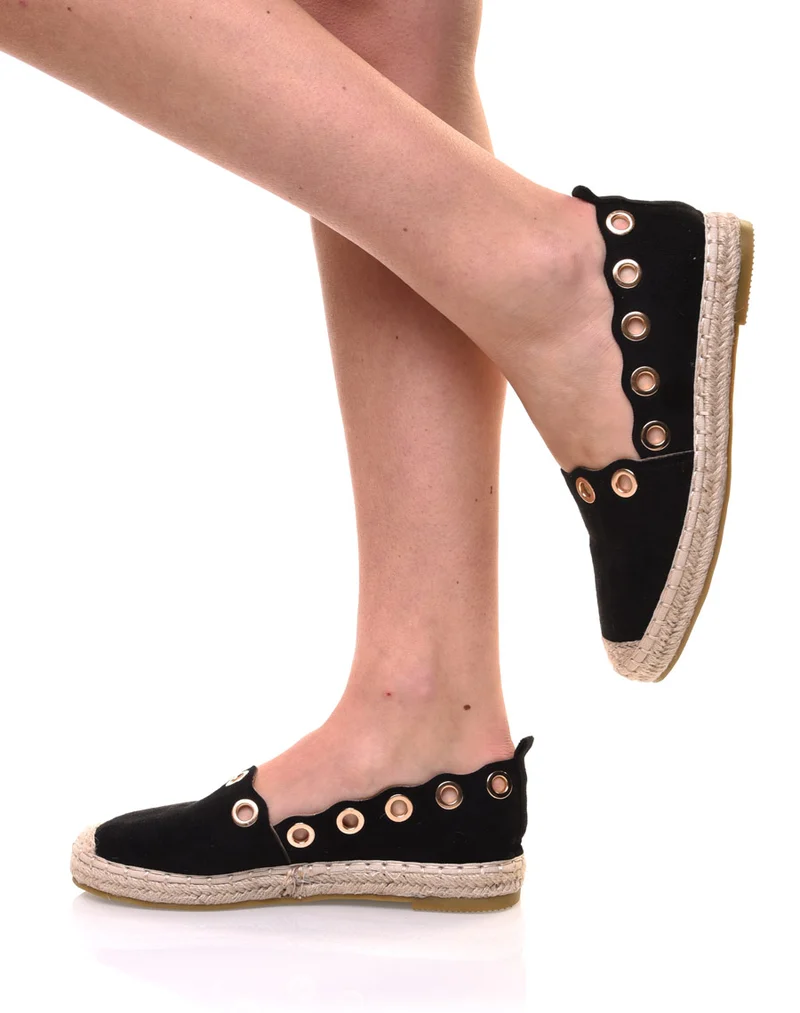 Espadrilles noires à œillets