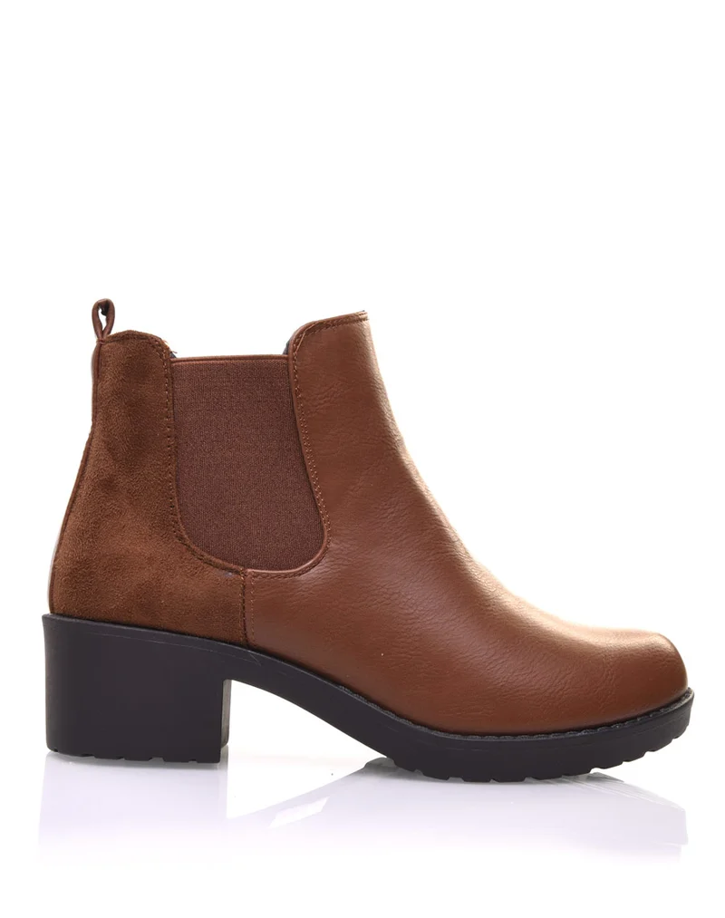 Chelsea boots camel semelles épaisses