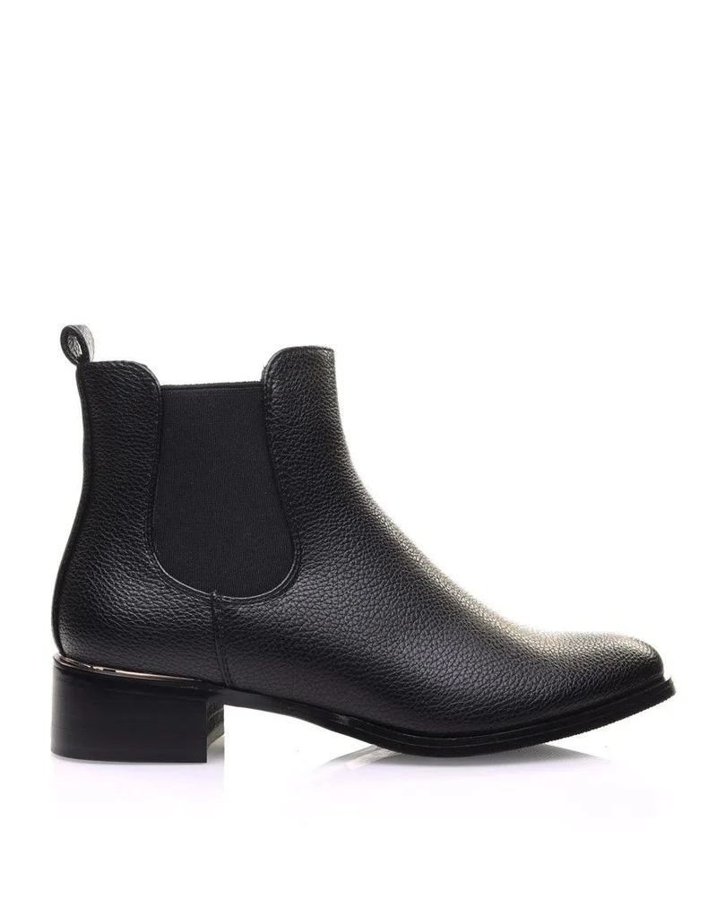 Chelsea boots noires à liseré doré