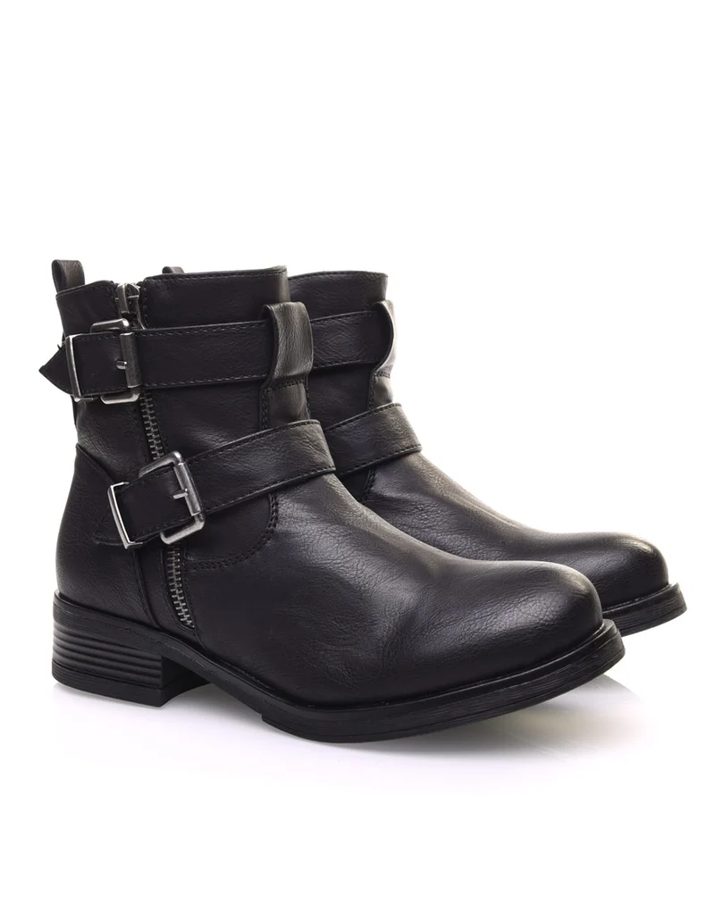 Bottines noires à boucles