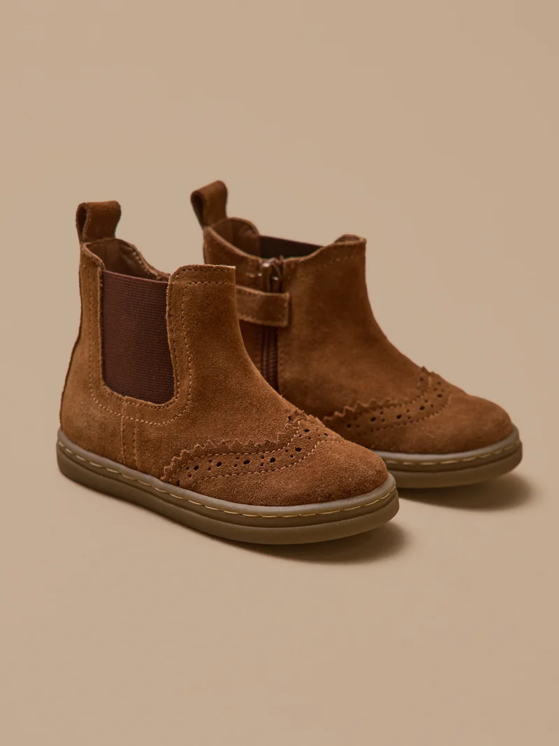 Boots chelsea bout fleuri cuir bébé