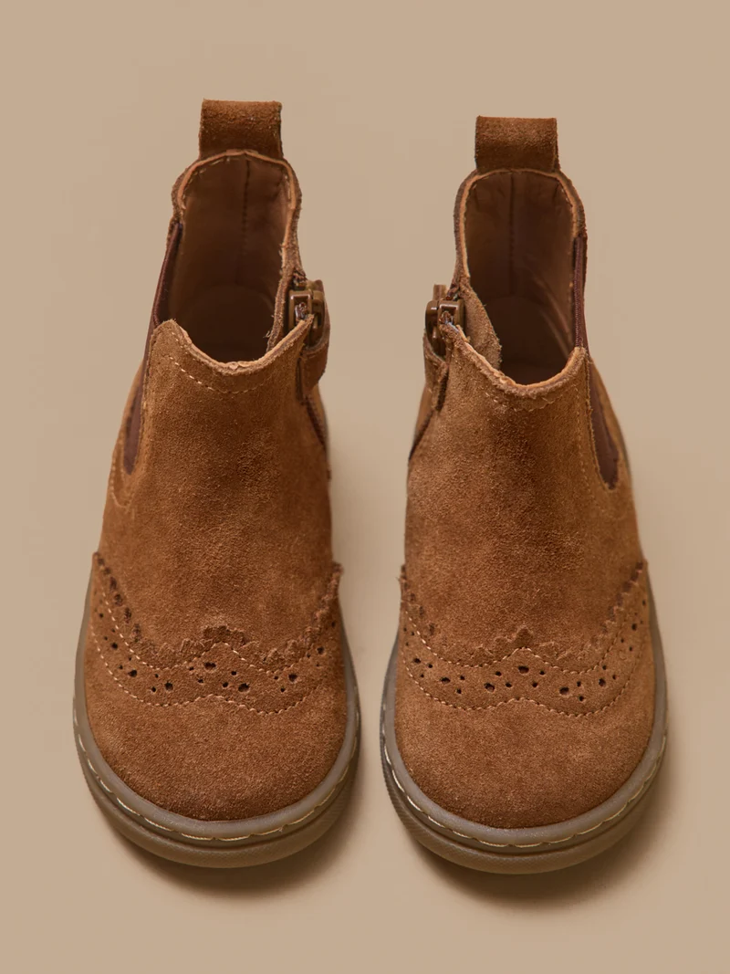 Boots chelsea bout fleuri cuir bébé