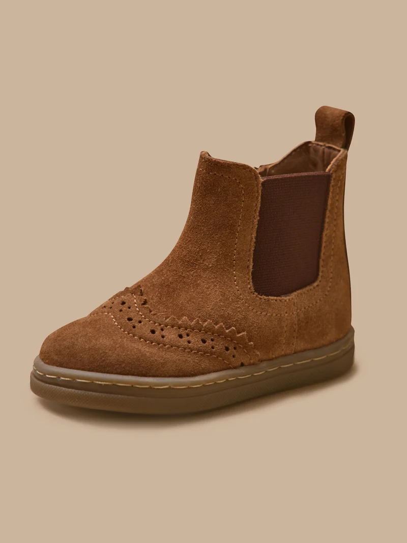 Boots chelsea bout fleuri cuir bébé