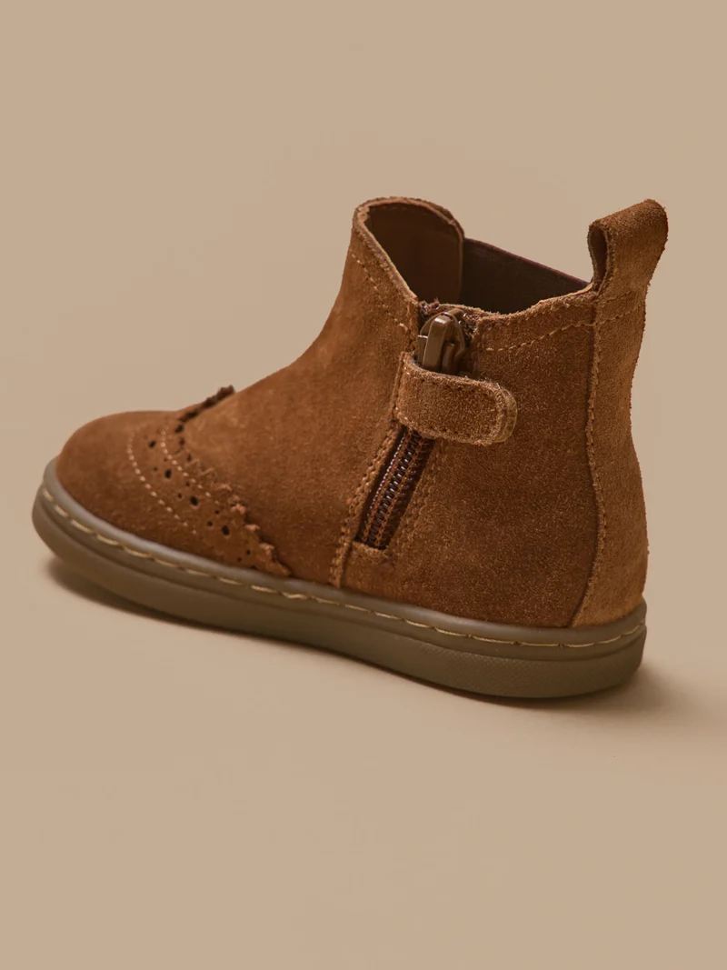 Boots chelsea bout fleuri cuir bébé