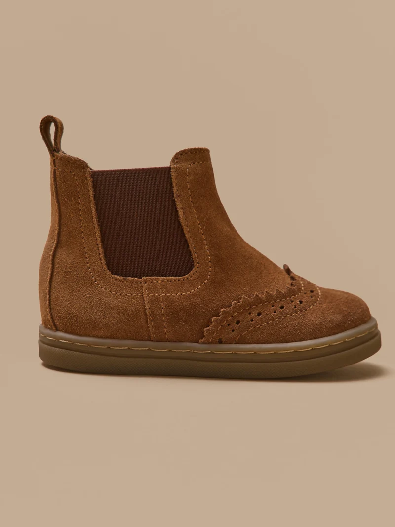Boots chelsea bout fleuri cuir bébé