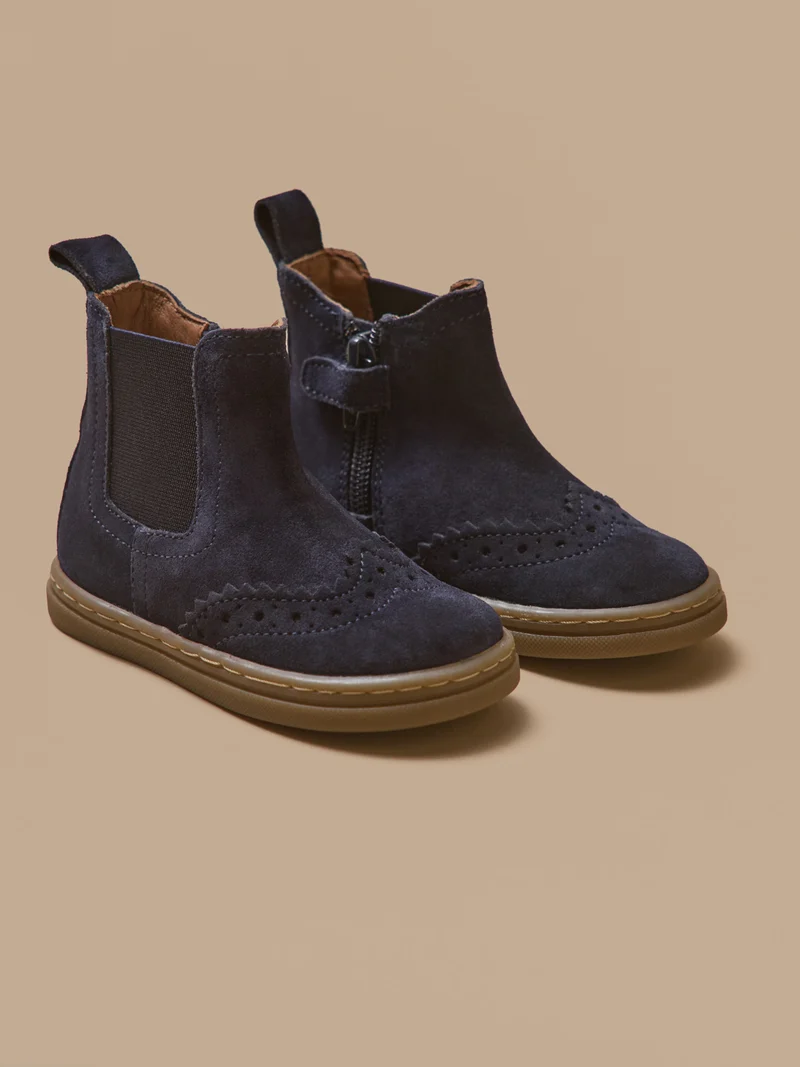 Boots chelsea bout fleuri cuir bébé