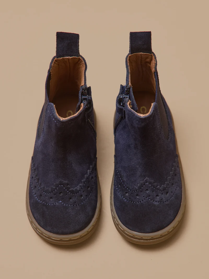Boots chelsea bout fleuri cuir bébé