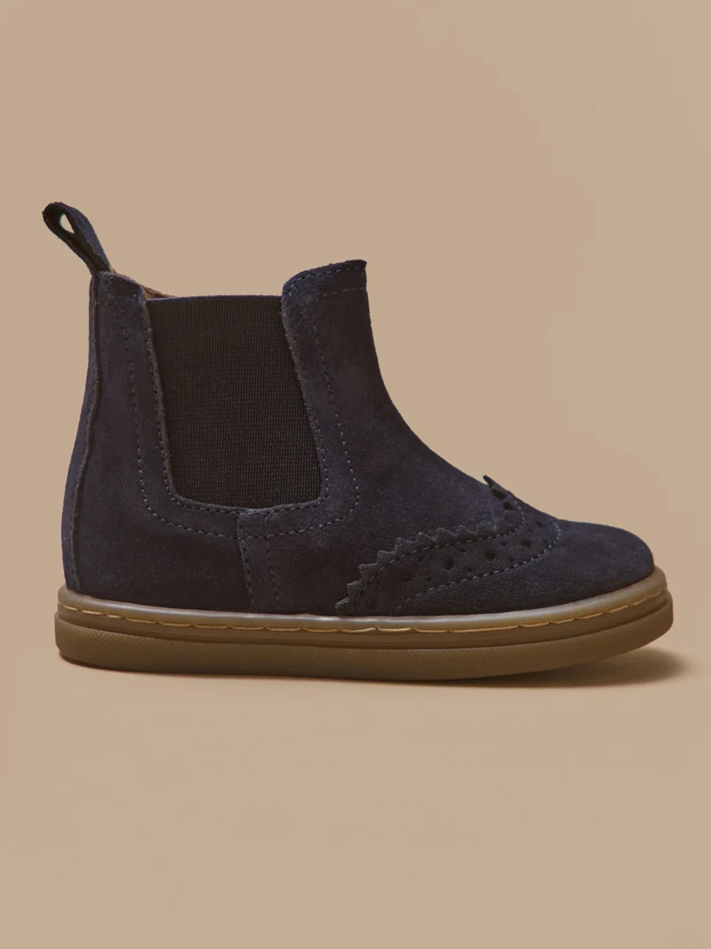 Boots chelsea bout fleuri cuir bébé