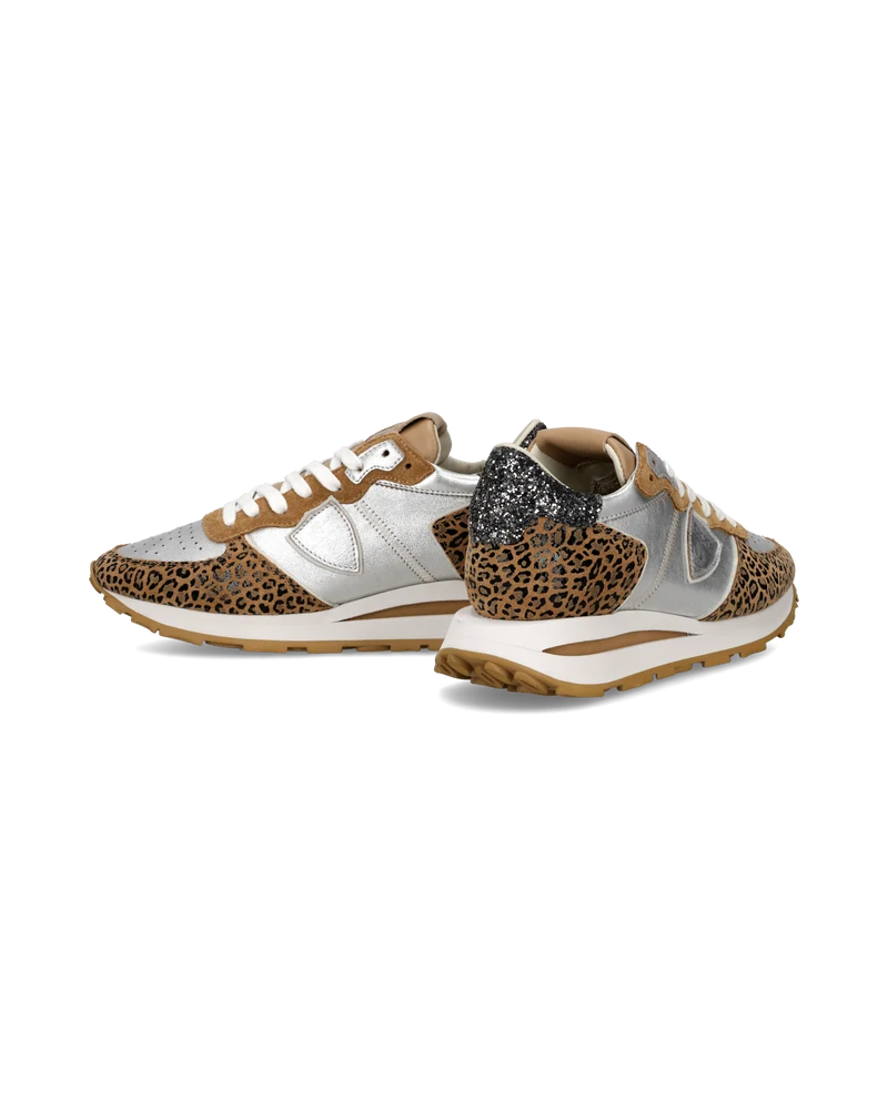 Sneakers Tropez Haute Women, Silver Animal-Print