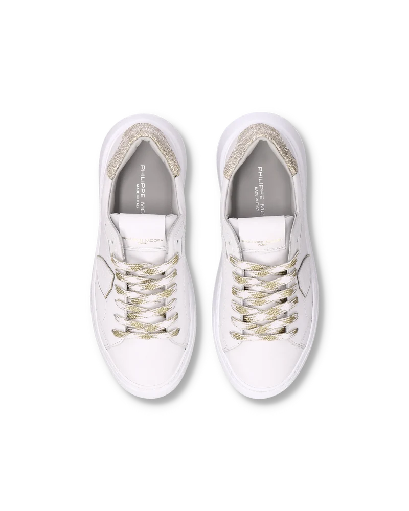 Sneakers Temple Tennis Women, White Gold