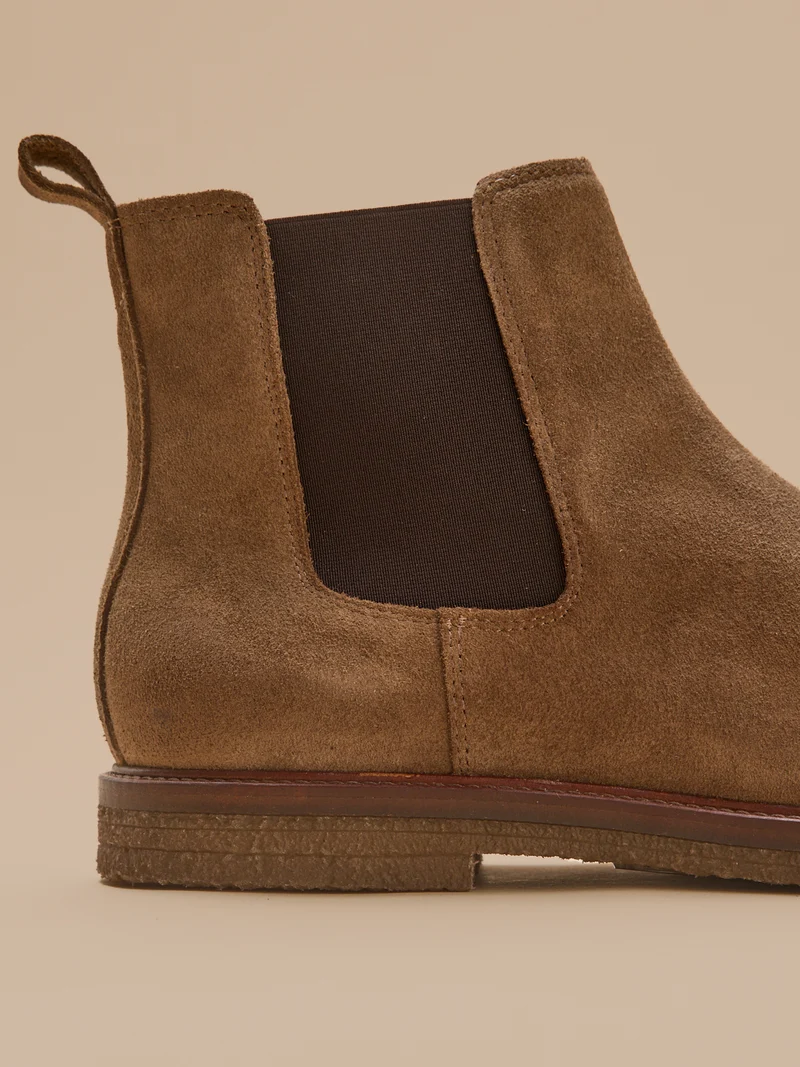 Boots chelsea cuir velouté homme
