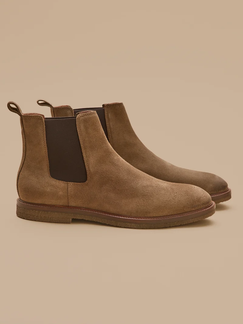 Boots chelsea cuir velouté homme
