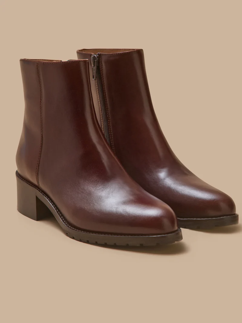 Boots à talon cuir femme