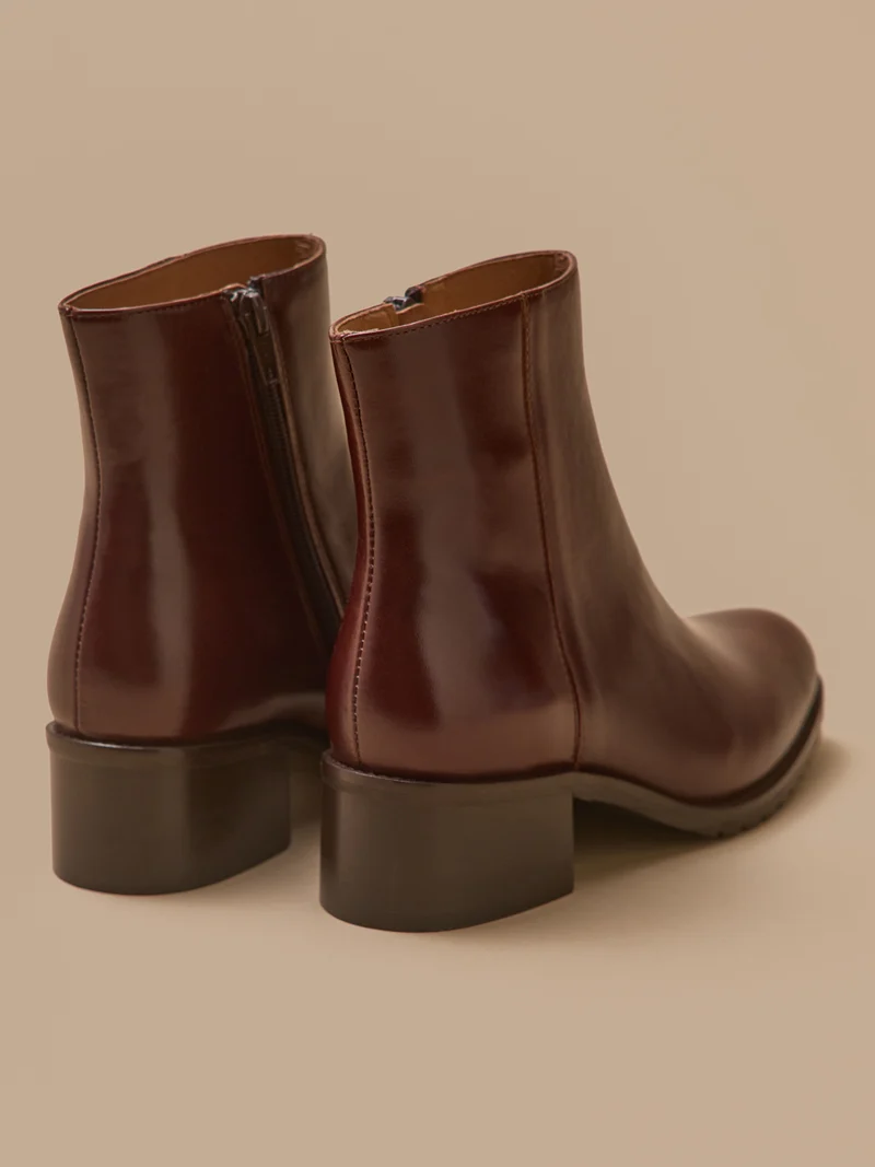 Boots à talon cuir femme