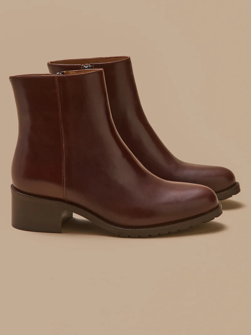 Boots à talon cuir femme